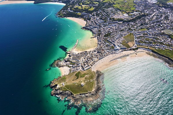 Aerial view of Cornwall from the air