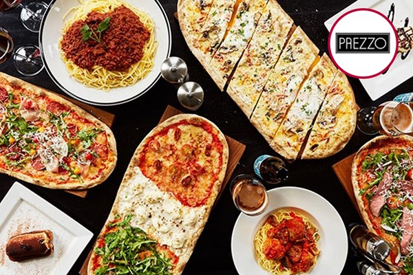 Three Course Meal with Bottle of Wine for Two at Prezzo Three Course Meal with Bottle of Wine for Two at Prezzo