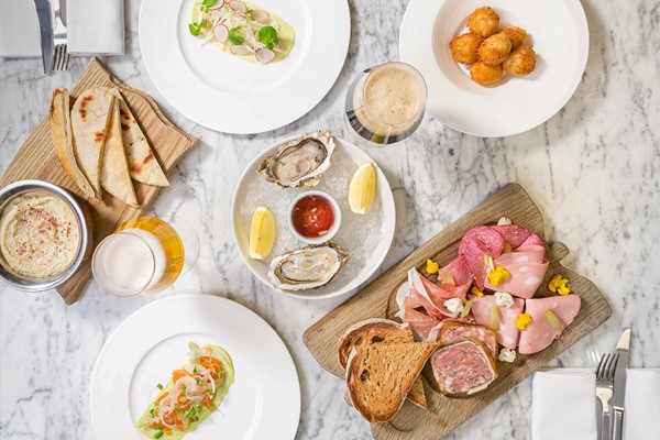 Three Course Dinner with Oysters and Bubbles for Two at London Marriott Park Lane Three Course Dinner with Oysters and Bubbles for Two at London Marriott Park Lane