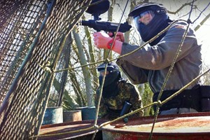 Full Day Paintballing with Glove Hire, Pizza and 100 Paintballs Each for Two Adults and Two Children