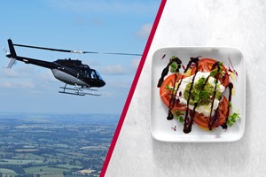 12 Mile Helicopter Tour with Bubbly and a Three Course Meal with Wine at Prezzo for Two