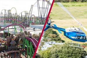 Six Mile Helicopter Flight and Entry to Fantasy Island Theme Park in Skegness for Four