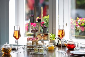 Botanical Afternoon Tea with Rose Champagne Cocktail for Two at 5* London Marriott Hotel Park Lane
