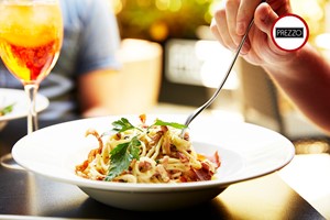 Three Course Meal with Bottle of Wine for Two at Prezzo