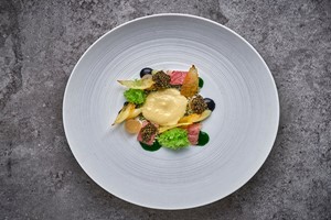 Seven Course Meal with a Glass of Champagne for Two at The Square Restaurant