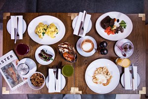 Three Course Brunch with Bottomless Prosecco for Two at Aster Restaurant