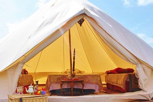 One Night Glamping Stay with a Hot Tub and Fizz for Two in Dome, Yurt or Bell Tent