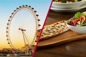 London Eye and Three Course Meal with Wine at Prezzo Trafalgar Square