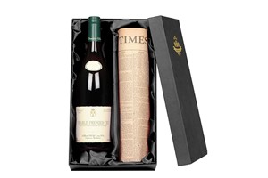 Chablis Premier Cru Wine and Newspaper in a Luxury Gift Box