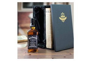 Jack Daniels Tennessee Whiskey and an Original Newspaper in a Luxury Gift Box