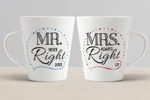 Mr & Mrs Right Mug Set