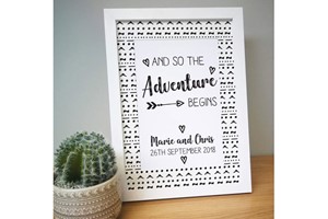 Personalised Adventure Begins A4 Framed Print