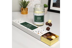 Personalised Candle and Chocolate Truffles Set