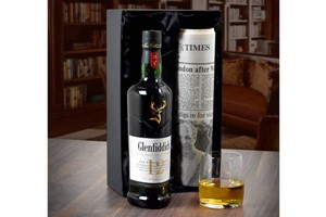 Glenfiddich Whisky and Newspaper in a Luxury Gift Box