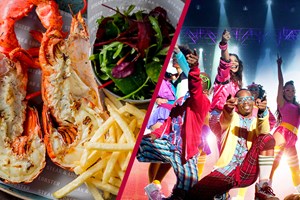 Stalls or Dress Circle Theatre Show and Dining for Two at Steak and Lobster