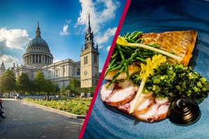 St Paul's Visit and Three Courses with Cocktails at Searcys at The Gherkin for Two