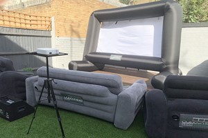 Movie Date Night Inflatable Screen and Seating for Two with The Outdoor Vibes Company