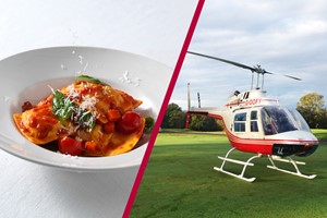 6 Mile Blue Skies Helicopter Tour with Bubbly and Three Course Meal with Wine at Prezzo for Two