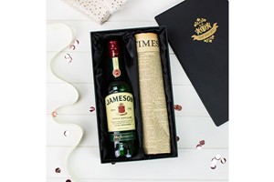 Jameson Irish Whiskey and Original Newspaper in a Luxury Gift Box