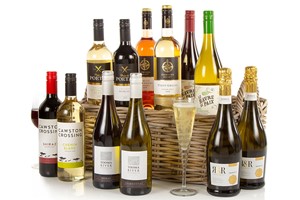 Twelve Wines in Wicker Hamper