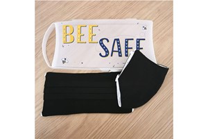 Pack of Two Black Face Masks with a Personalised Bee Safe Case