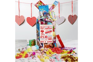 Be My Valentine Large Personalised Retro Sweet Jar