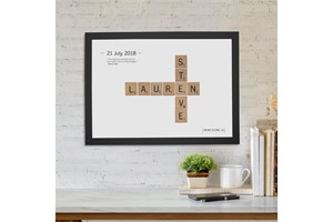 Personalised Love Tiles Large Framed Print