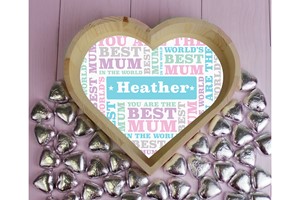 Best Mum Large Chocolate Heart Tray