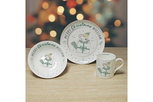 Personalised Peppa Pig George Pig Christmas Breakfast Set