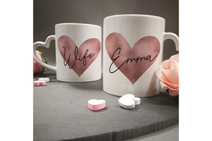 Rose Gold Heart Handled Mug