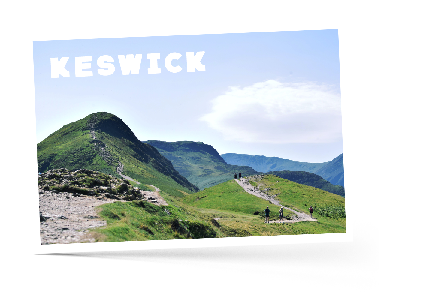 Green valleys and blue skies over Keswick, Lake District