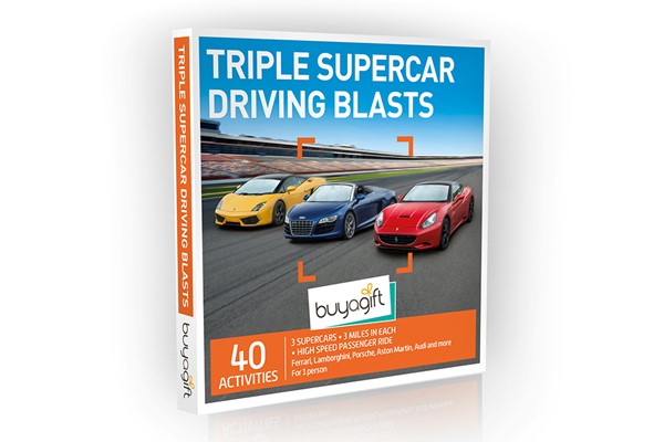 Triple Supercar Driving Blasts Experience Box from Buyagift