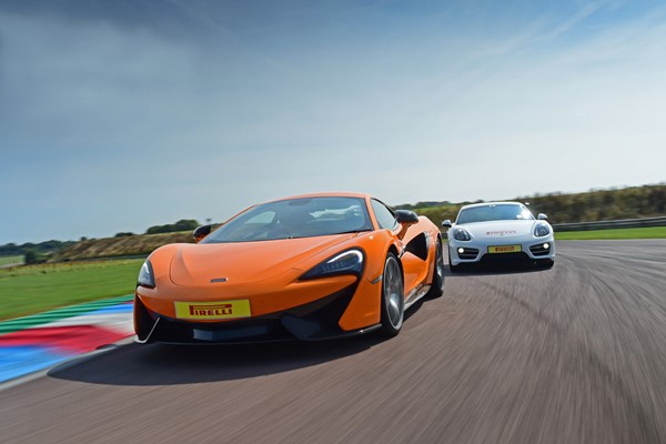 McLaren 570S and Porsche Driving at Thruxton Circuit 