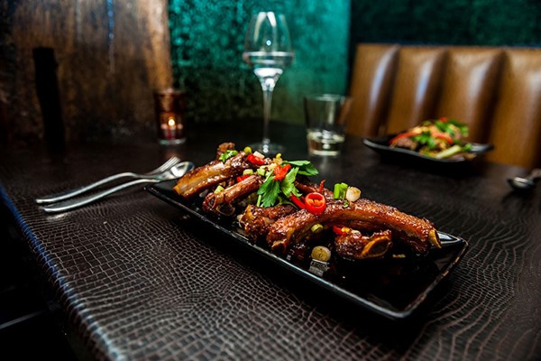 Twelve Plate Thai Signature Dinner with Champagne for Two at Crazy Bear
