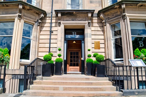 Doorsteps of The Bonham Hotel in Edinburgh, Scotland