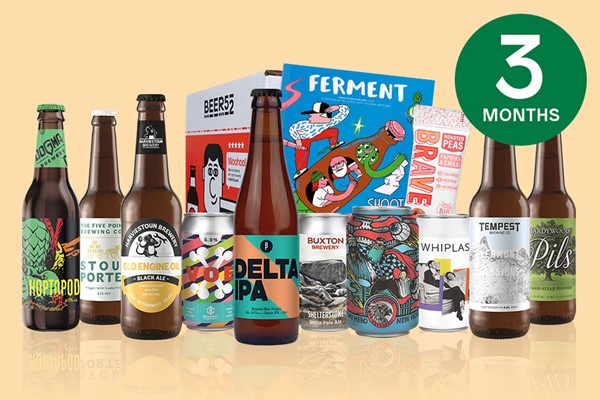 Three Month Ten Pack of Beer Subscription to Beer52 for One 