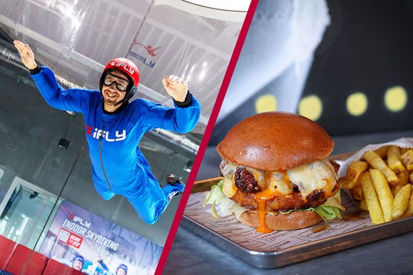 iFLY Indoor Skydiving at The O2 for Two with Burger Experience at Gordon Ramsay Street Burger