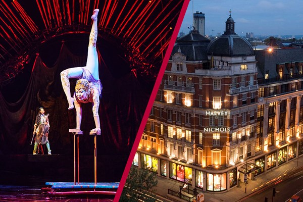 Tickets to Cirque Du Soleil Alegria for Two at The Royal Albert Hall with Dining at Harvey Nichols