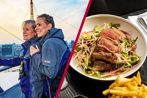 Up at The O2 Climb for Two with Three Course Dinner and Prosecco at Gaucho