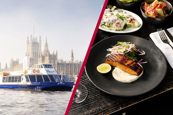 River Thames Sightseeing Cruise for Two with Three Course Meal and Prosecco at Gaucho