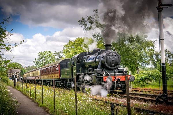 Steam Train Ride on the East Somerset Railway with Cream Tea in the Whistlestop Cafe for Two