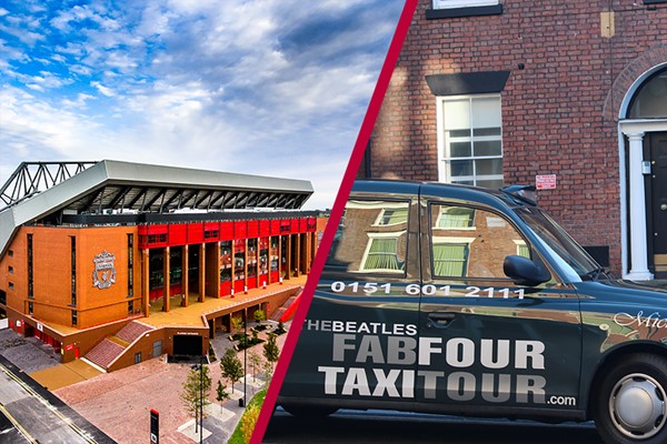 Liverpool Highlights Private Taxi Tour and Anfield Stadium Tour with Museum Entry for Two