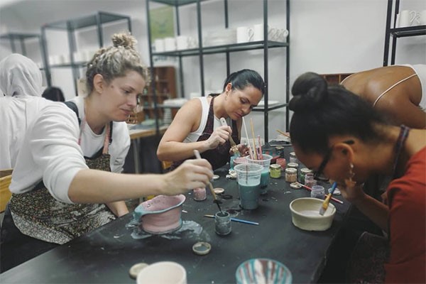 BYOB Pottery Experience for Two with a Studio Tour and Painting Session at Token Studio