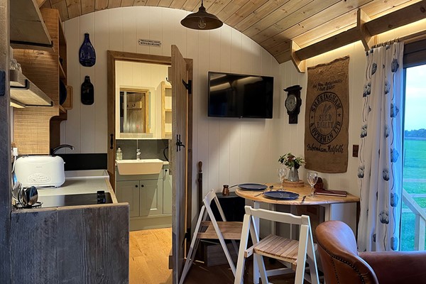 One Night Stay in a Traditional Shepherd's Hut for Two with Brisley Hall Farm