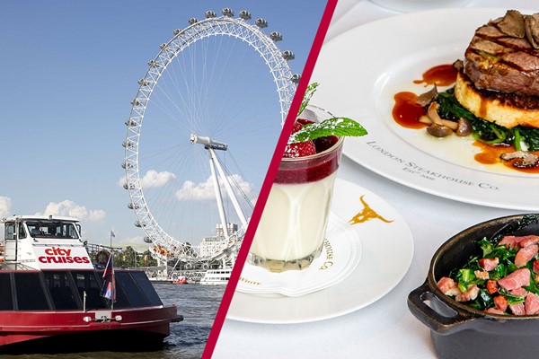 River Thames Cruise with a Three Course Meal at Marco Pierre White London Steakhouse Co for Two