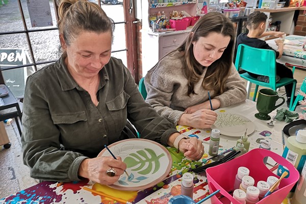 Ceramic Painting for Two with Pink Parrot Pottery