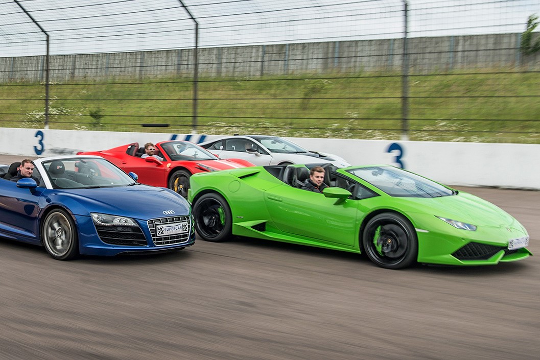 Four Supercar Thrill with High Speed Passenger Ride