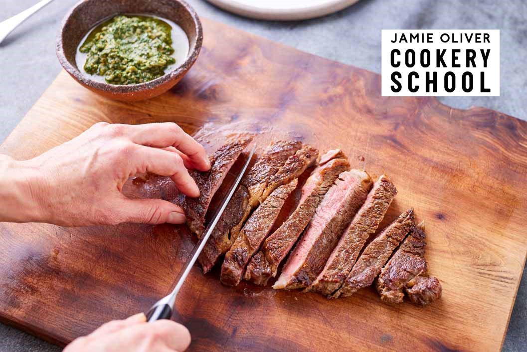 All Things Steak Class at The Jamie Oliver Cookery School for One