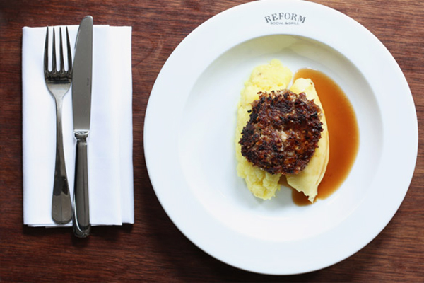 Image of Three Course Meal with Bottle of Wine for Two at Reform Social & Grill