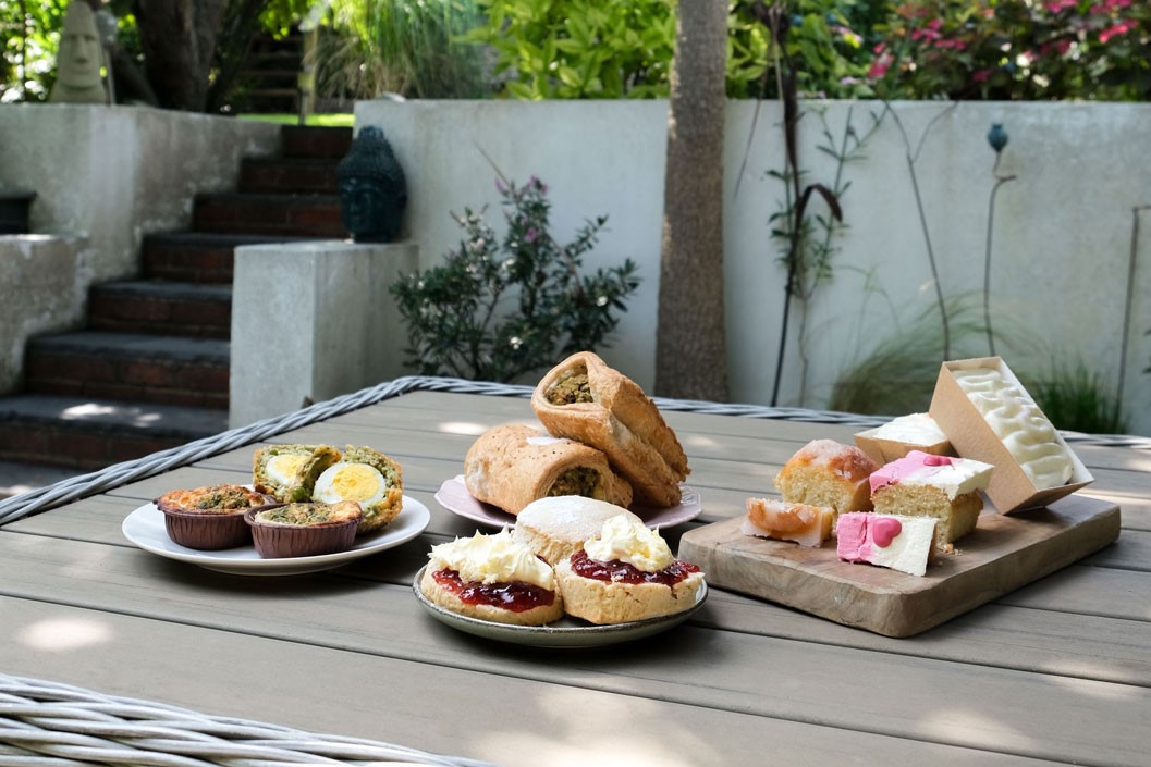 Cream Vegetarian Afternoon Tea For Two At Home With Piglet's Pantry